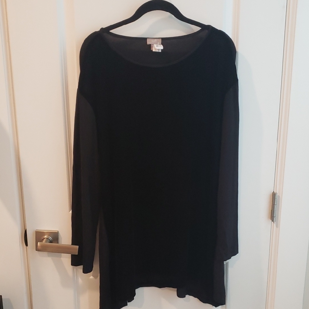 J JILL sz L Velvet Front Tunic